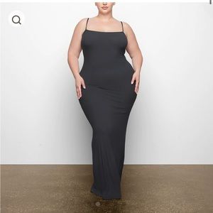 Skims Soft Lounge Slip Dress in Graphite